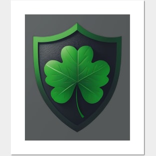 Three leaf Clover Shield Posters and Art